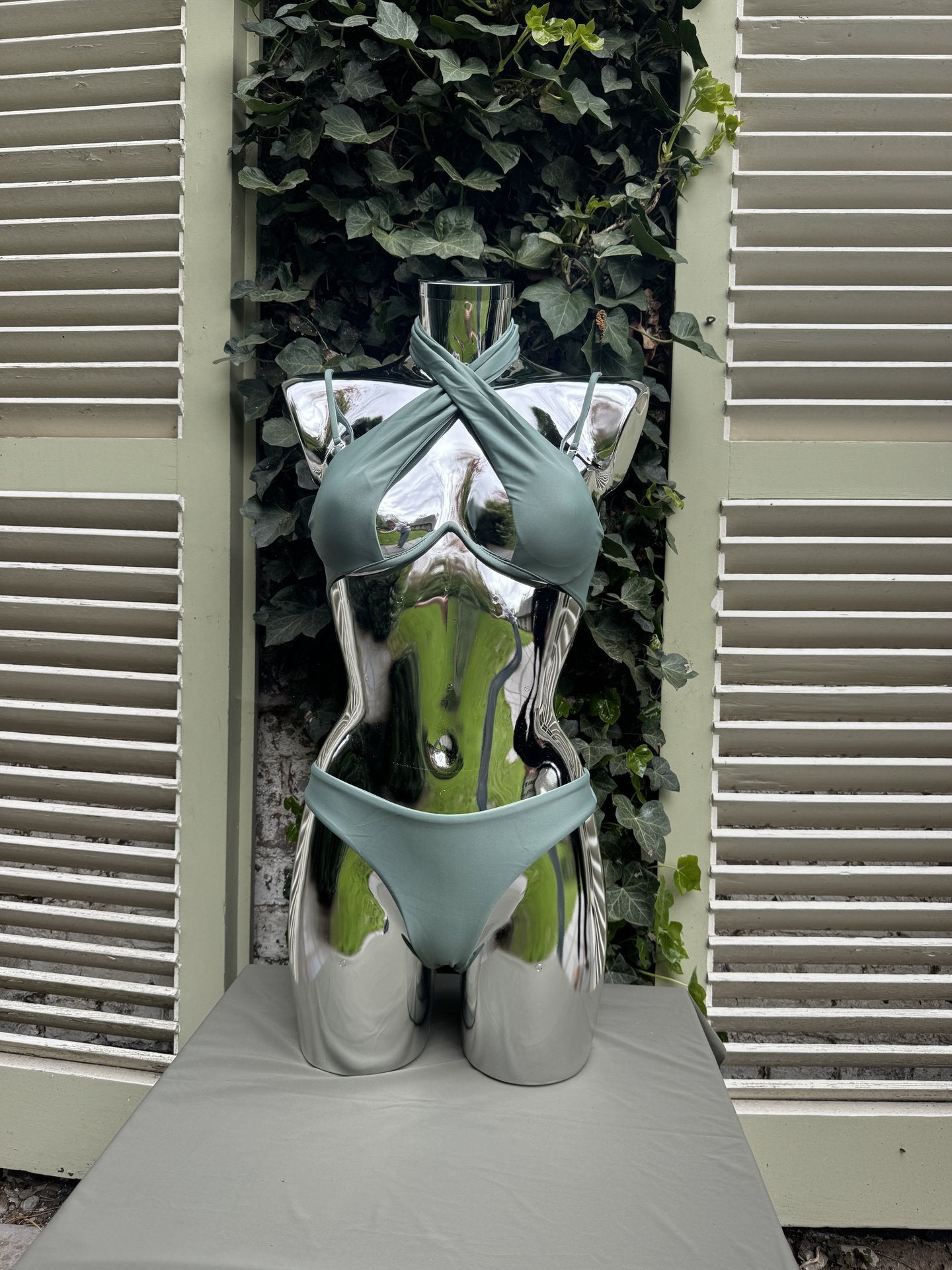 Cross-Front Bikini Sage