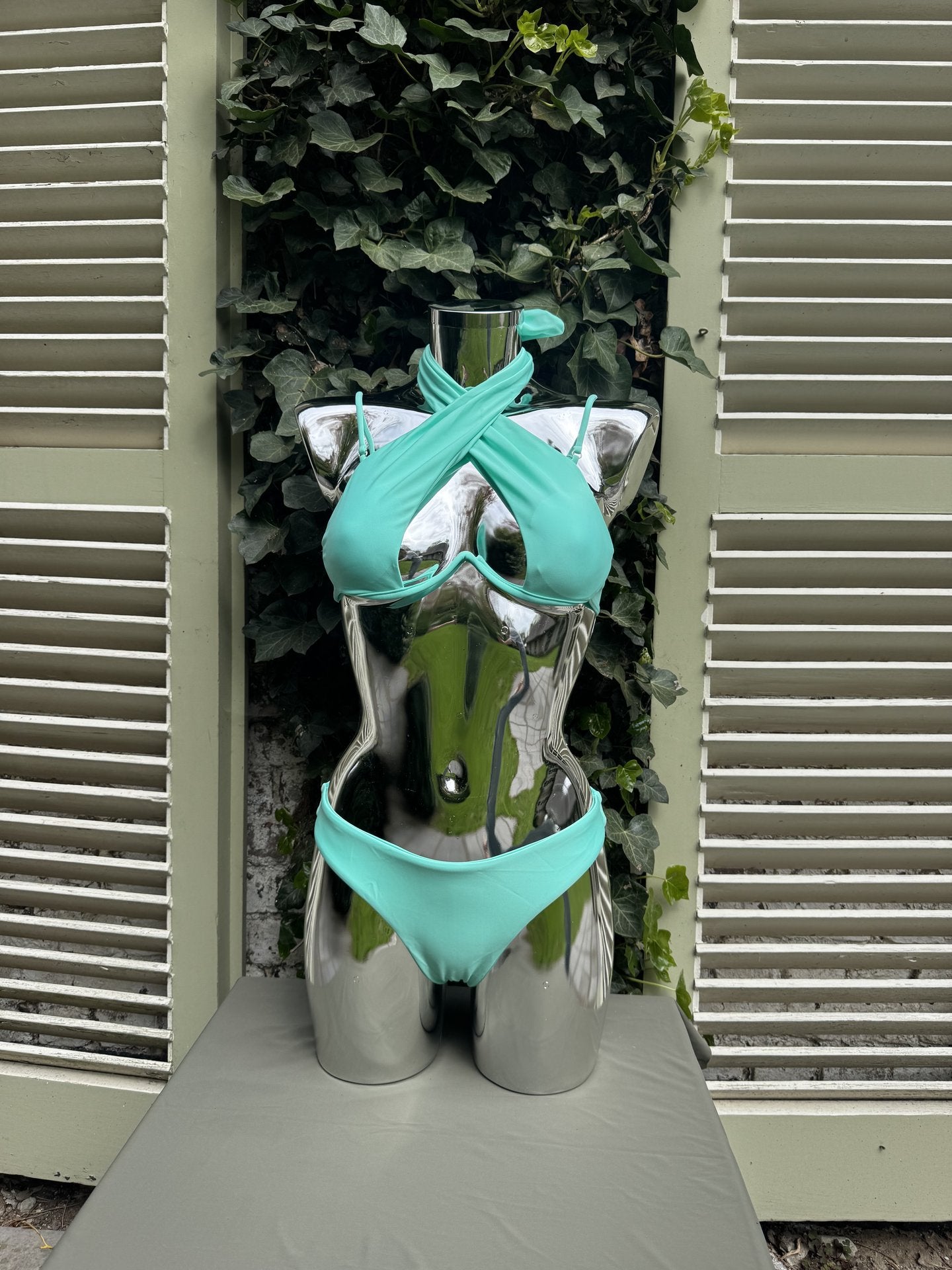 Cross-Front Bikini Mint