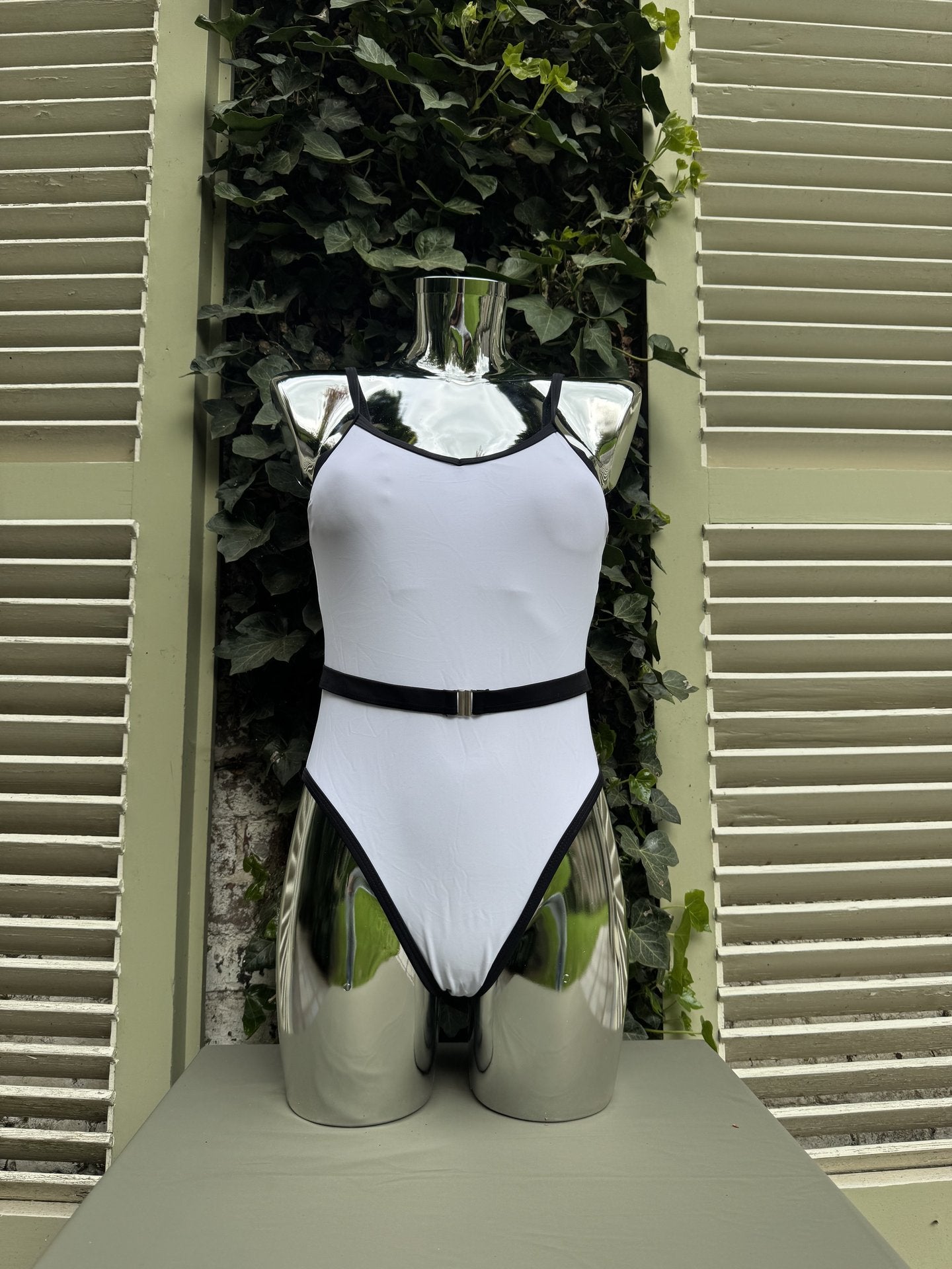 Belted Swimsuit White