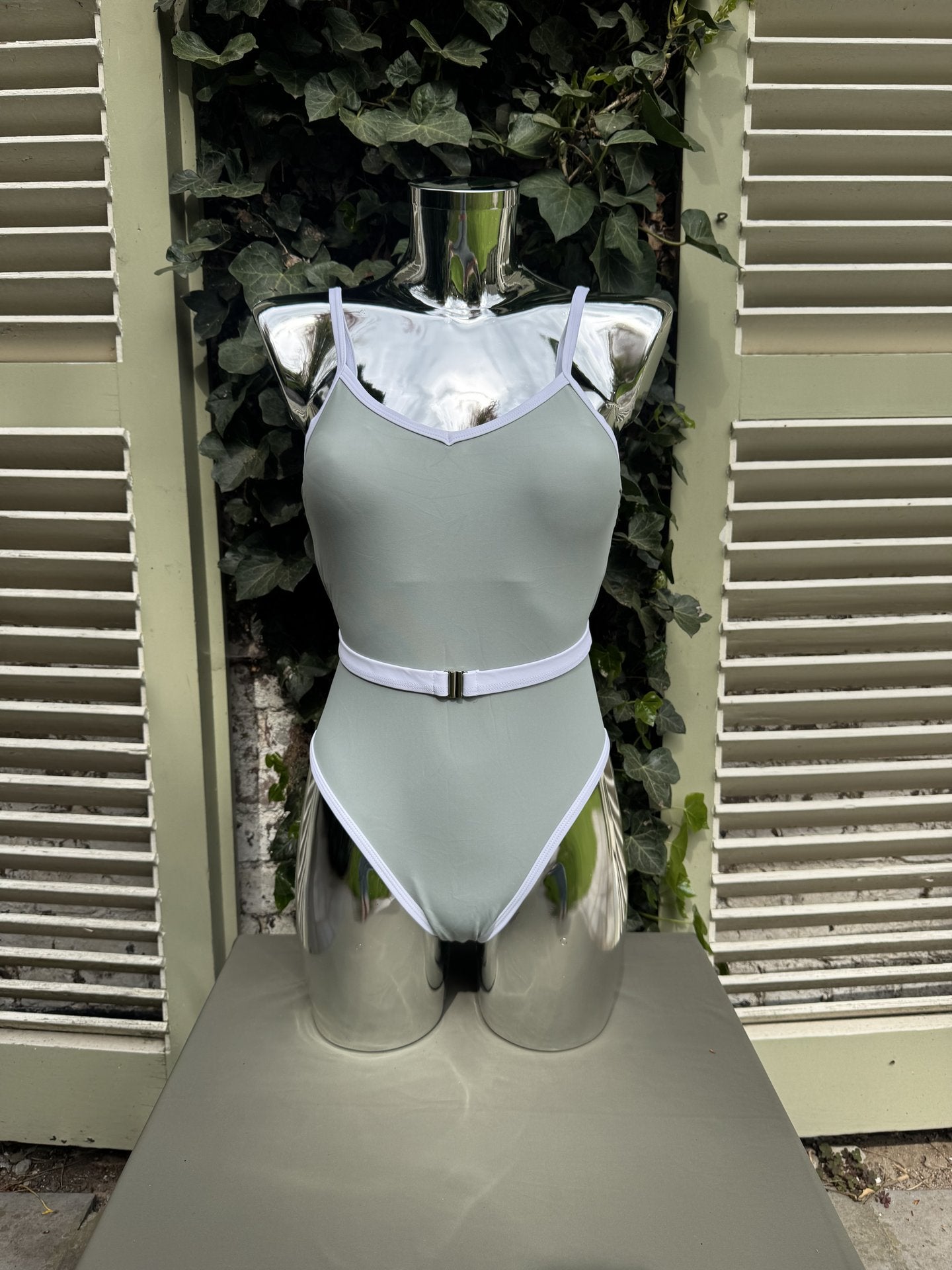 Belted Swimsuit Sage
